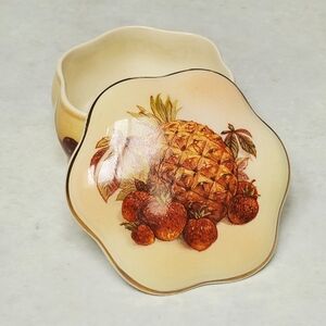 Royal Worcester Palissy Royale Collection Fruit Lidded Trinket Jar Vintage